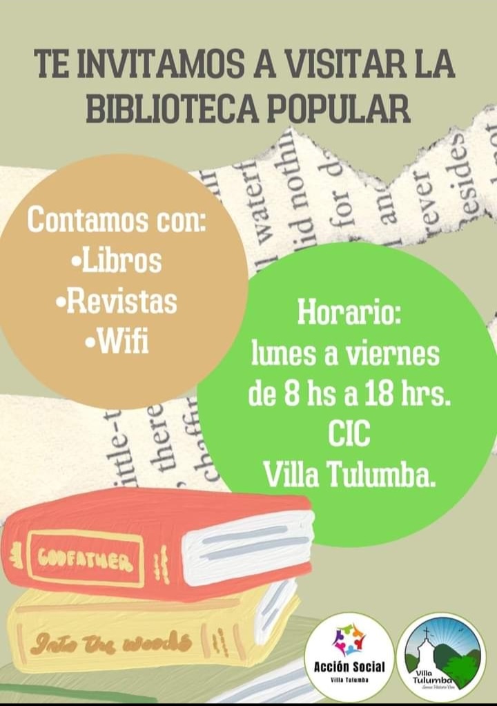 VILLA TULUMBA: SE CUENTO UNA BIBLIOTECA PARA LA COMUNIDAD