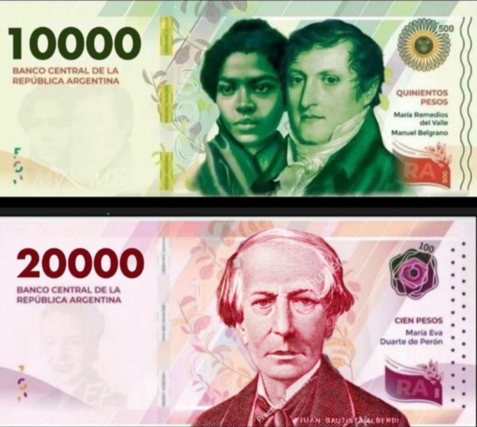 BILLETES DE $20.000 Y $10.000 LLEGAN AL PAÍS