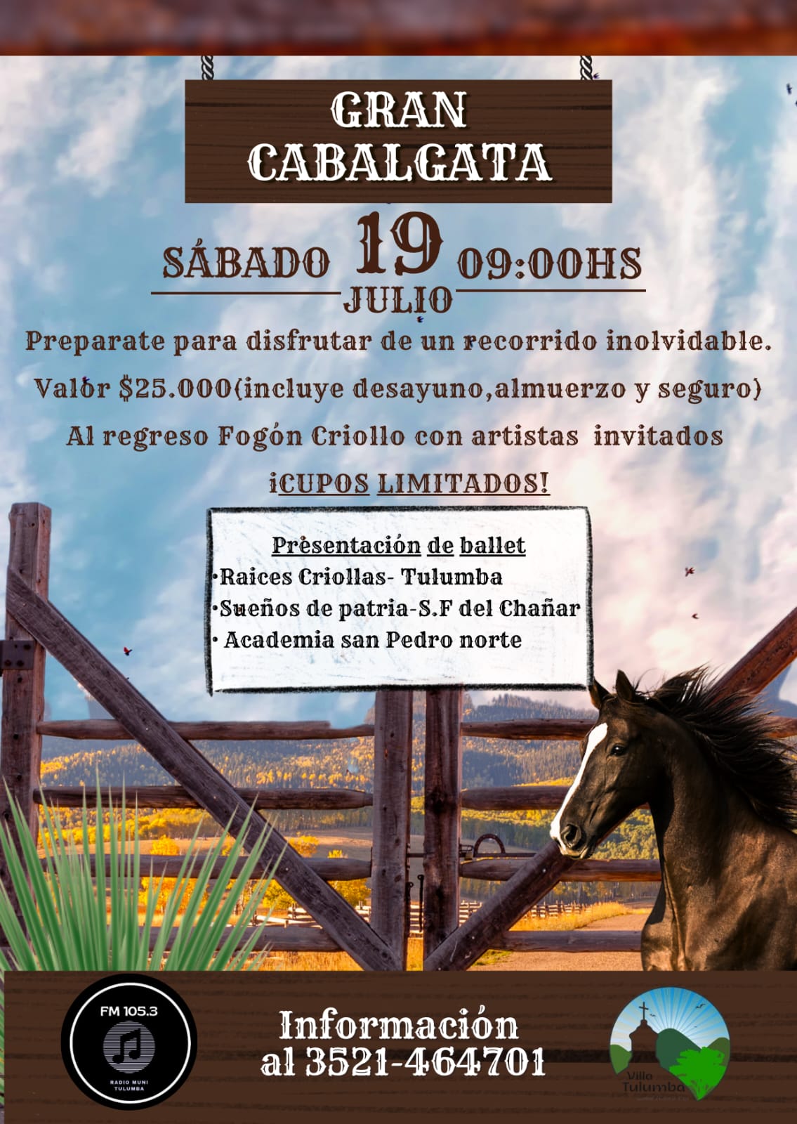 SE VIENE LA GRAN CABALGATA EN VILLA TULUMBA: TRADICIÓN, MÚSICA Y DANZA EN UN EVENTO IMPERDIBLE 